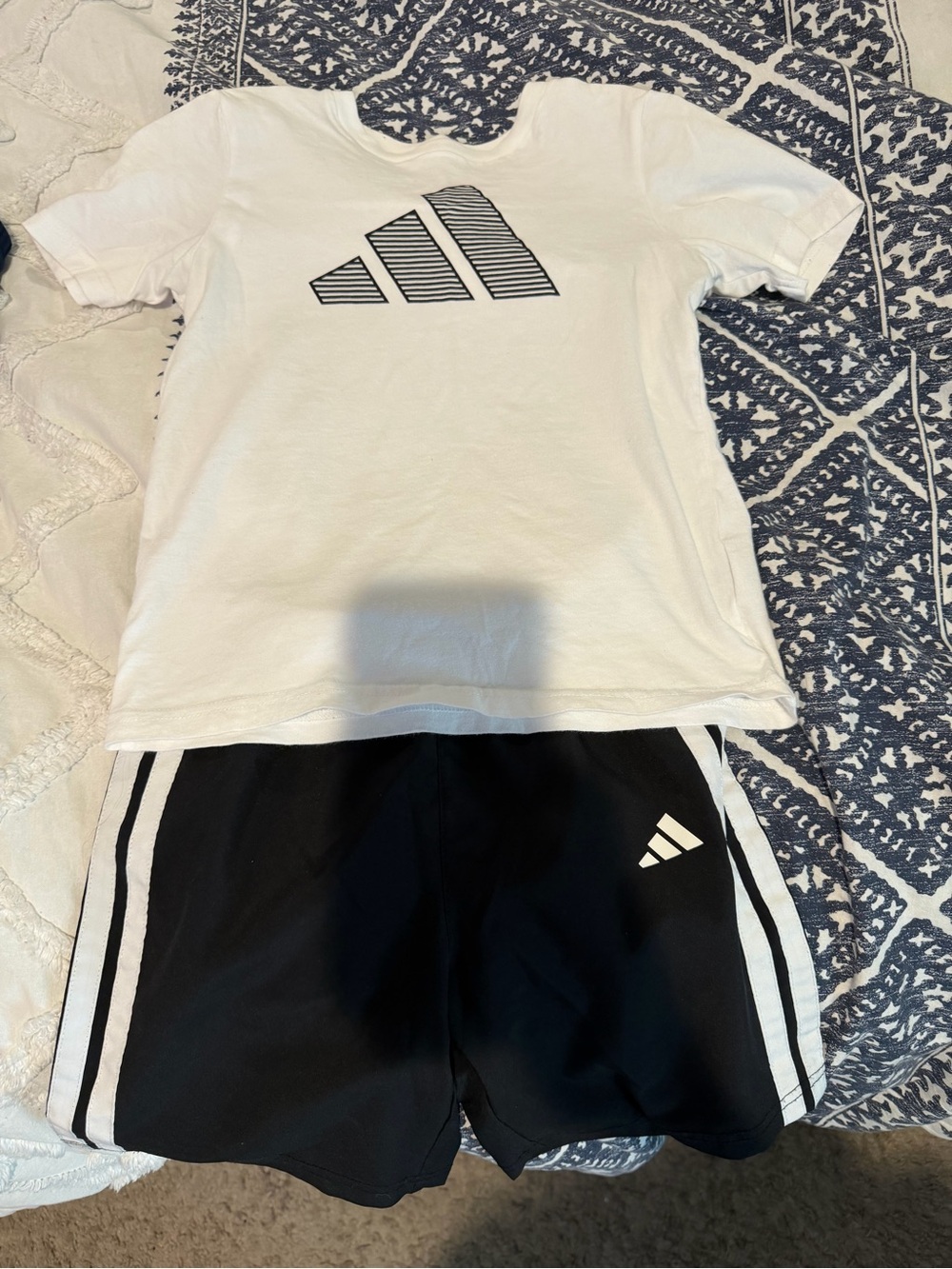 adidas White Crewneck T-Shirt with Black Logo